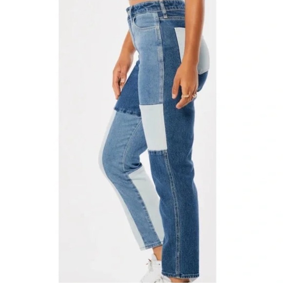 *HOLLISTER* Junior's Patchwork Denim Jeans Size 3 - Picture 3 of 13